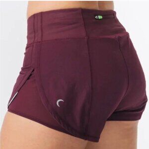 Zyia Active Burgundy Stretch Activewear Inner Brief Athletic Shorts Size Medium